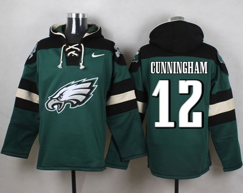 Nike Eagles #12 Randall Cunningham Midnight Green Player Pullover NFL Hoodie - Click Image to Close